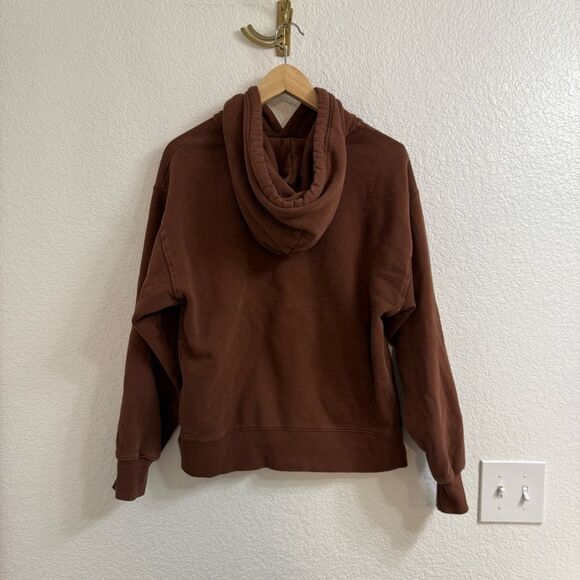 Aritzia Tna Cozy Fleece Brown Oversized Hoodie Size 1 (XXS/XS) - Picture 2 of 3